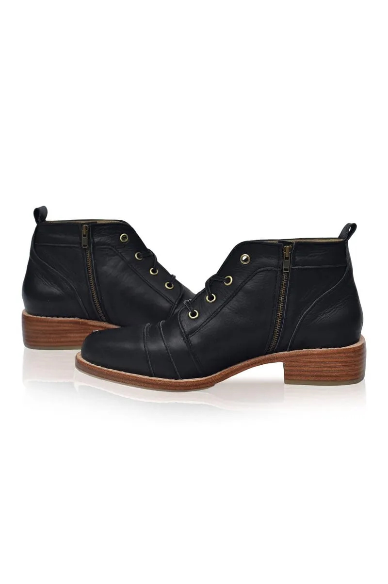 Passage Lace Up Boots in Black