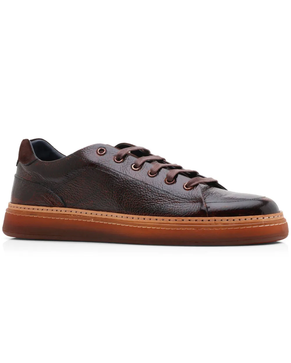 Patent Leather Imola Sneaker in Chestnut