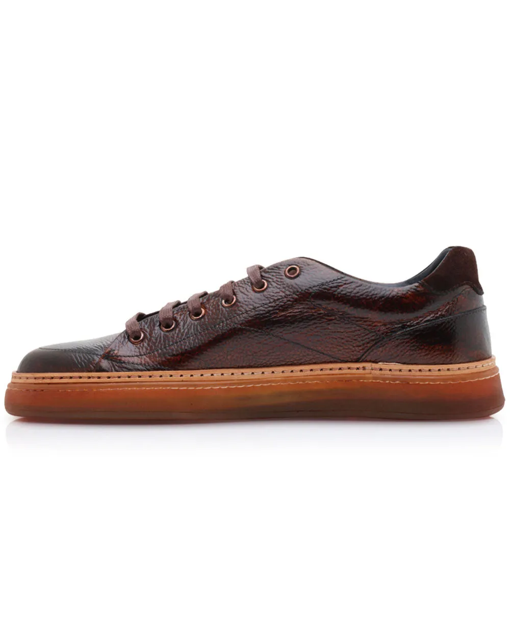 Patent Leather Imola Sneaker in Chestnut