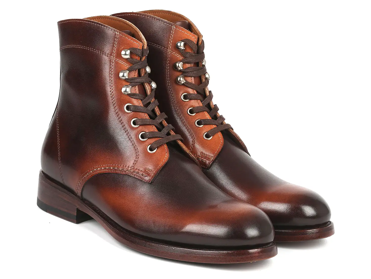 Paul Parkman Men's Brown Burnished Leather Boots - 824BRW73