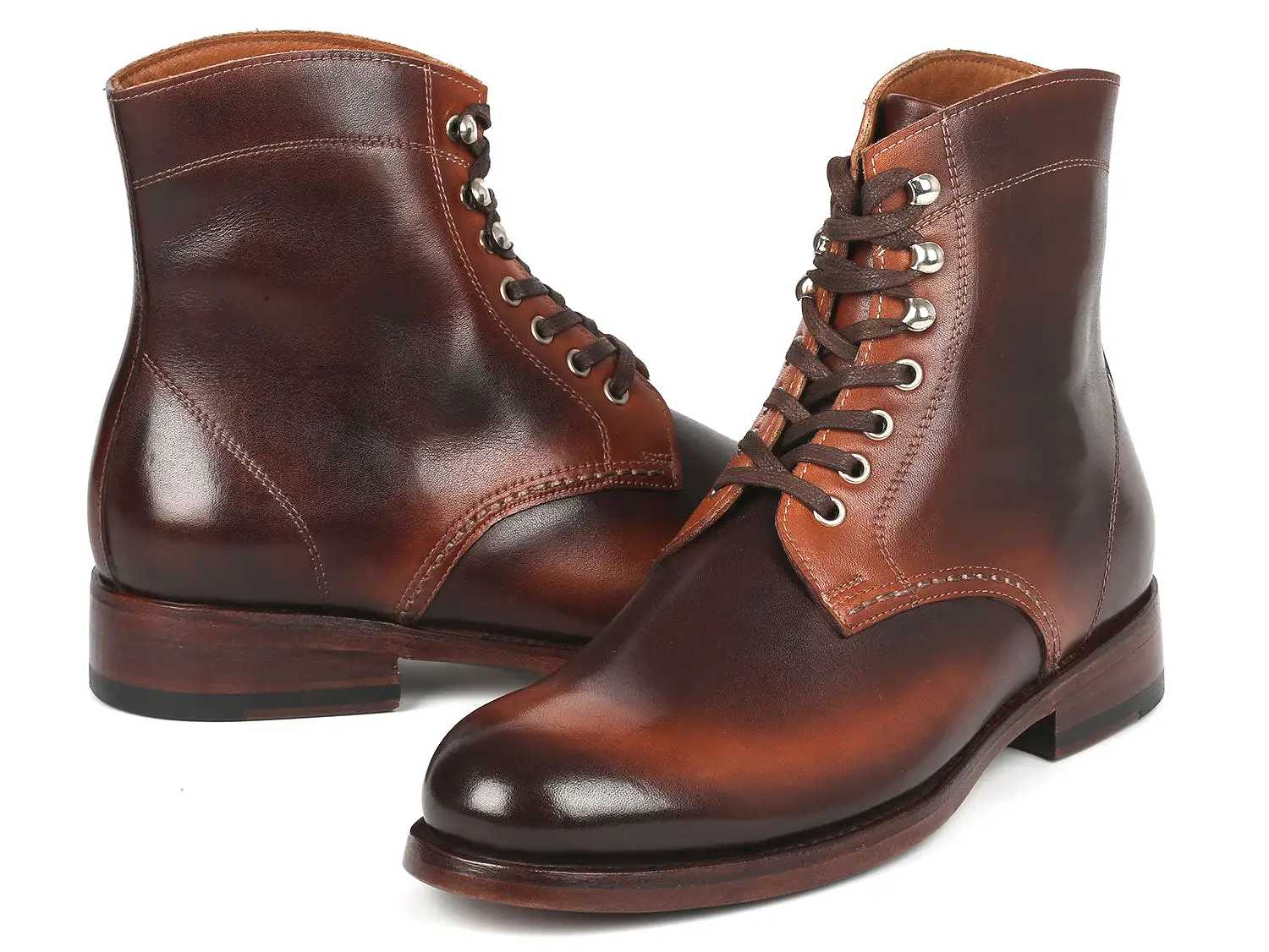 Paul Parkman Men's Brown Burnished Leather Boots - 824BRW73