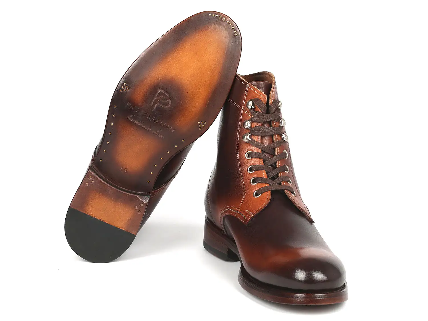 Paul Parkman Men's Brown Burnished Leather Boots - 824BRW73