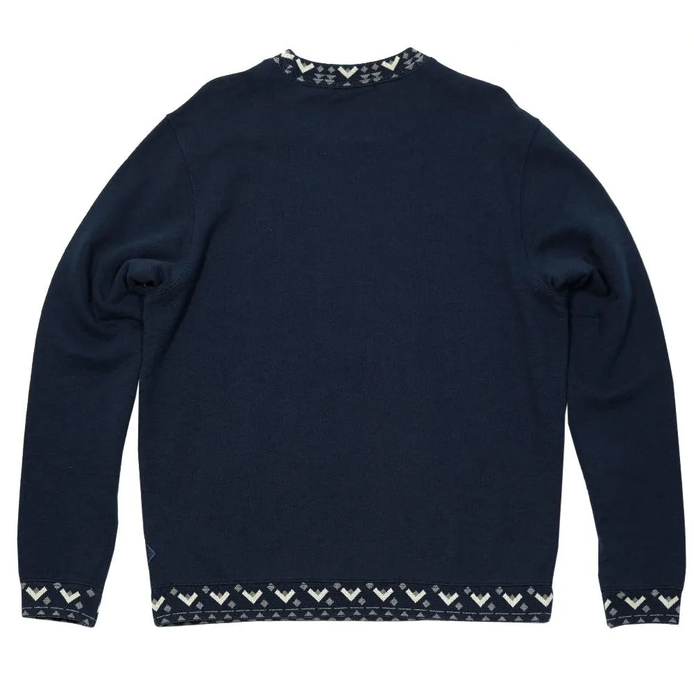 Paul Smith Jacquard Trim Crewneck Sweater Navy