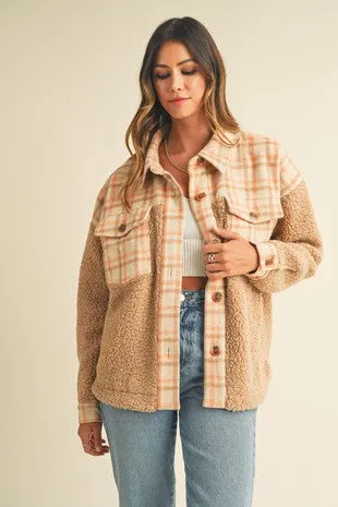 Plaid Pattern Button Down Jacket