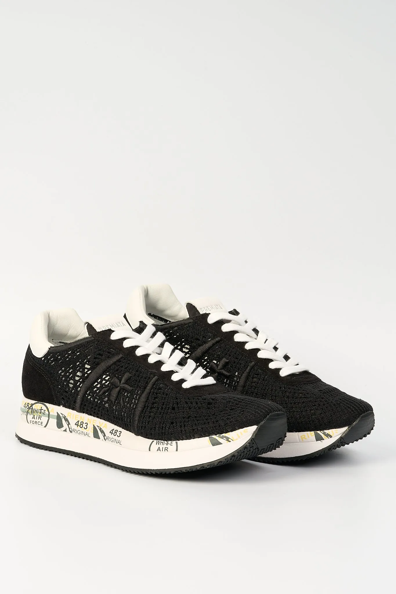 Premiata Sneaker Traforata Conny Nero Donna