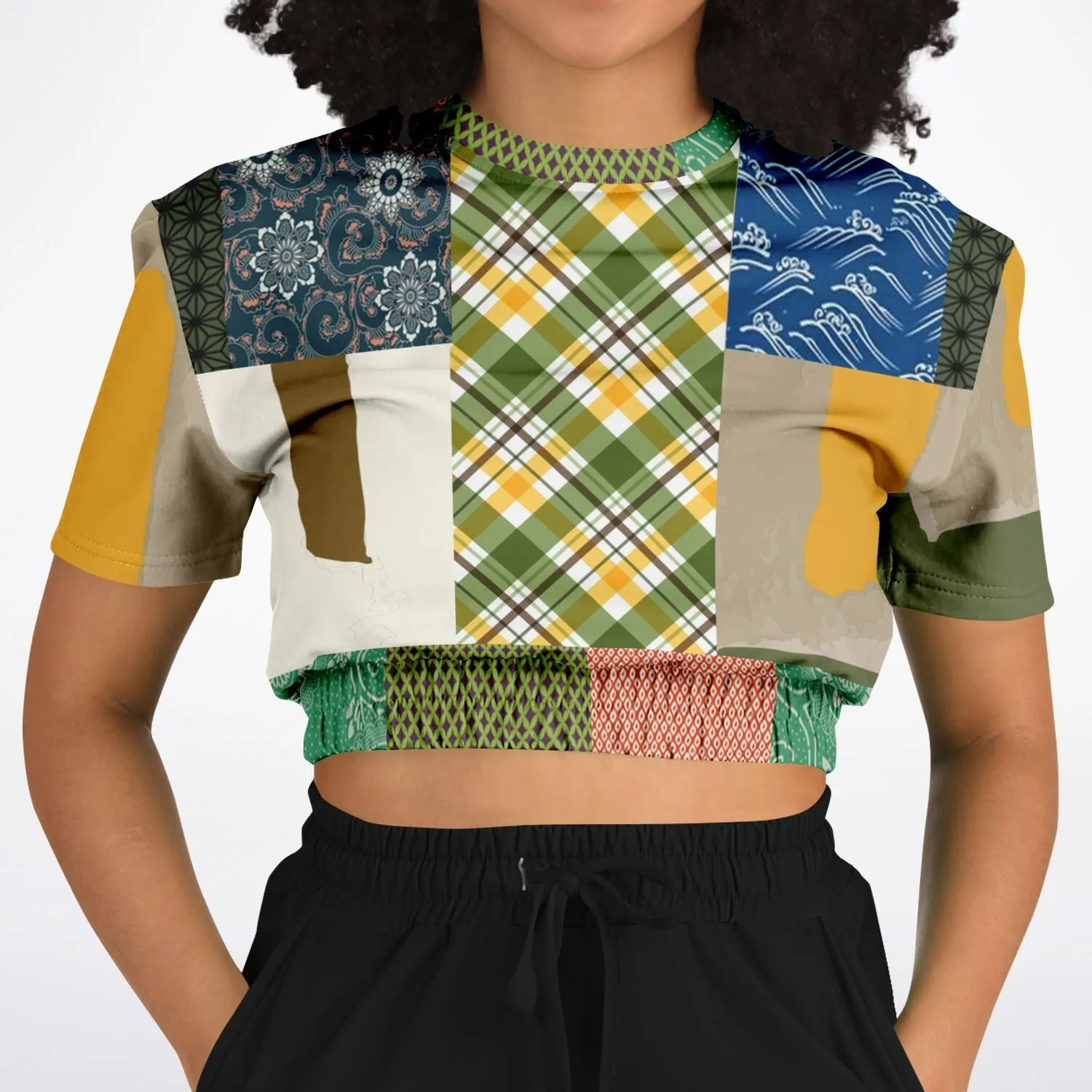 Razzamatazz Short Sleeve Cropped Eco-Poly Sweater