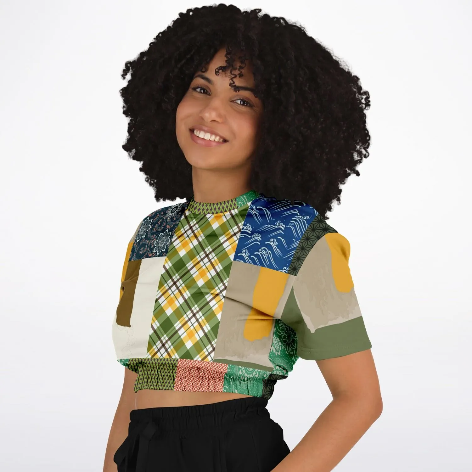 Razzamatazz Short Sleeve Cropped Eco-Poly Sweater