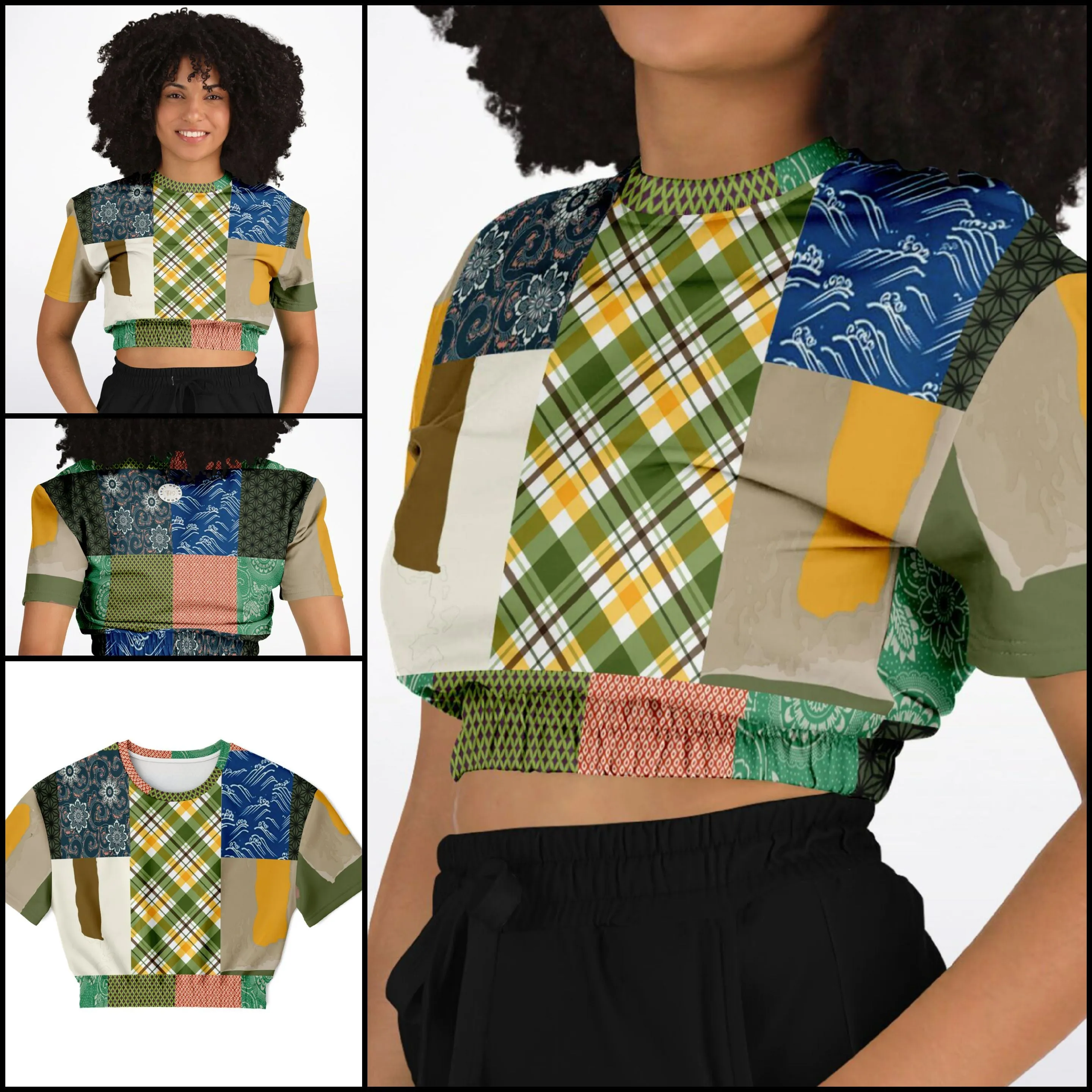 Razzamatazz Short Sleeve Cropped Eco-Poly Sweater