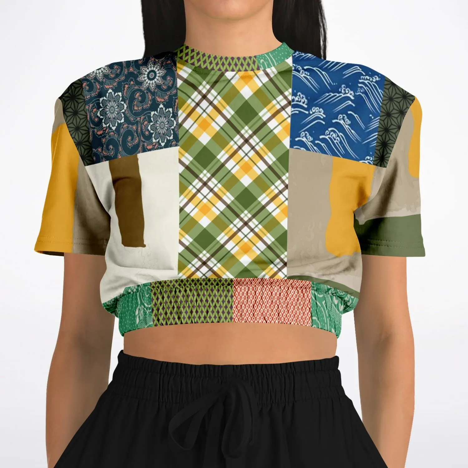 Razzamatazz Short Sleeve Cropped Eco-Poly Sweater