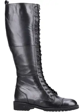 Riva Poppy Womens Leather Lace Up Knee High Boot