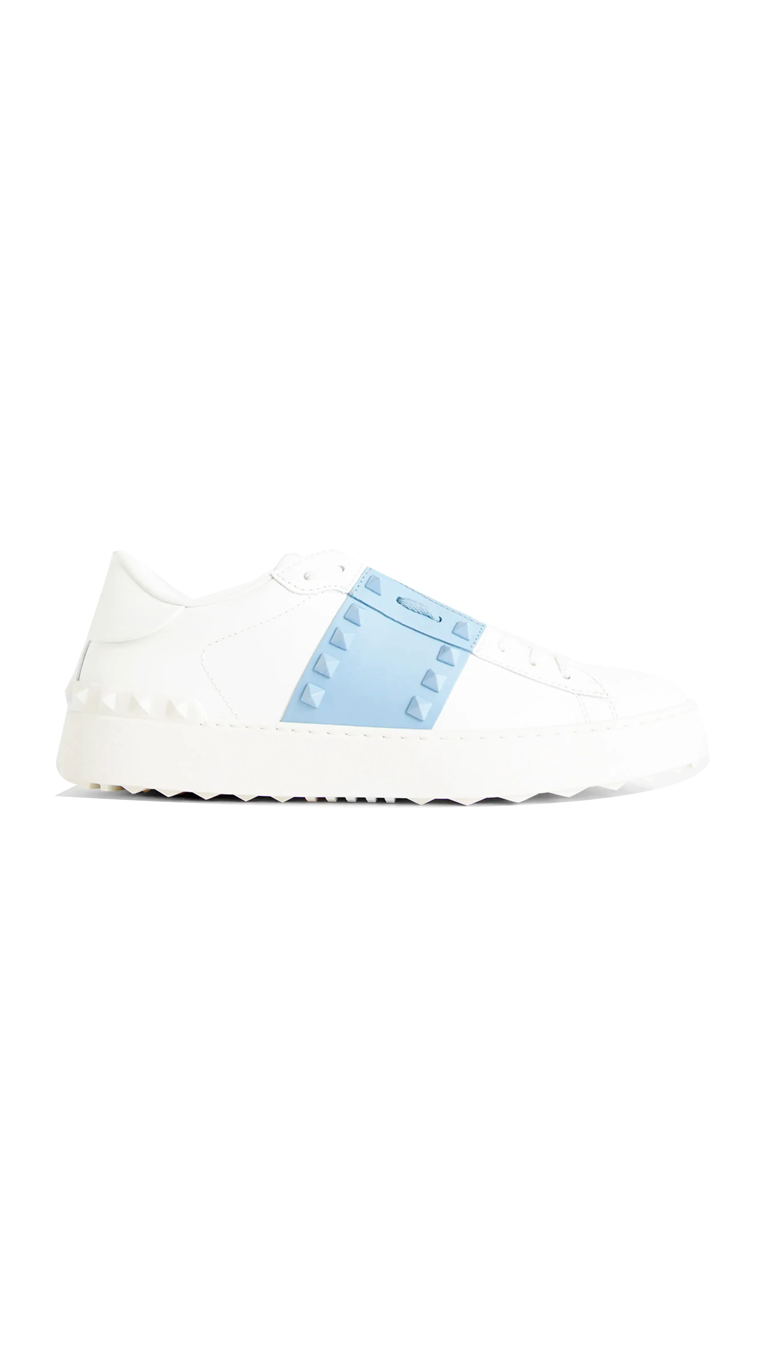 Rockstud Untitled Calfskin Leather Sneaker - Blue