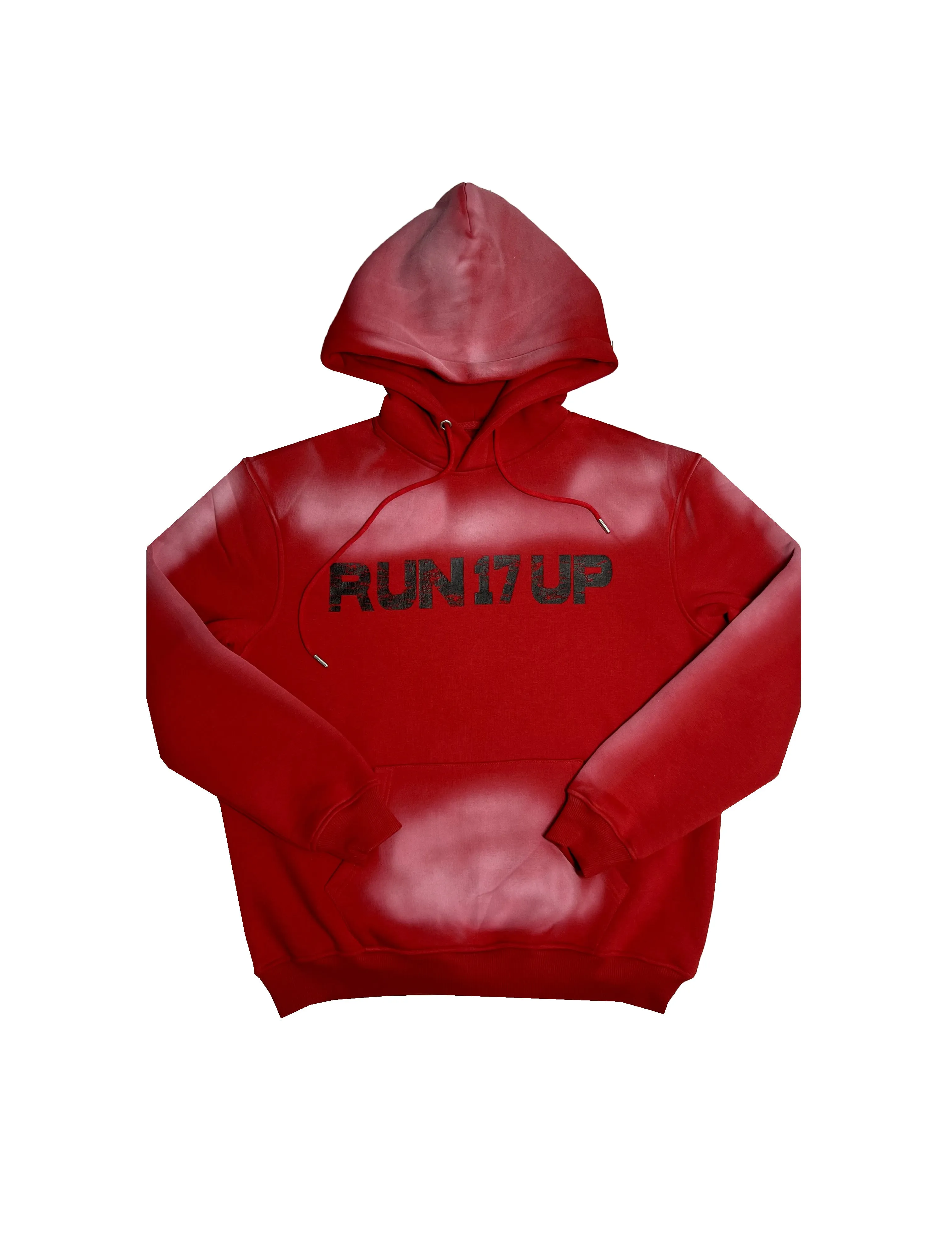 Run 17 Up Red Spray Print Hoodie