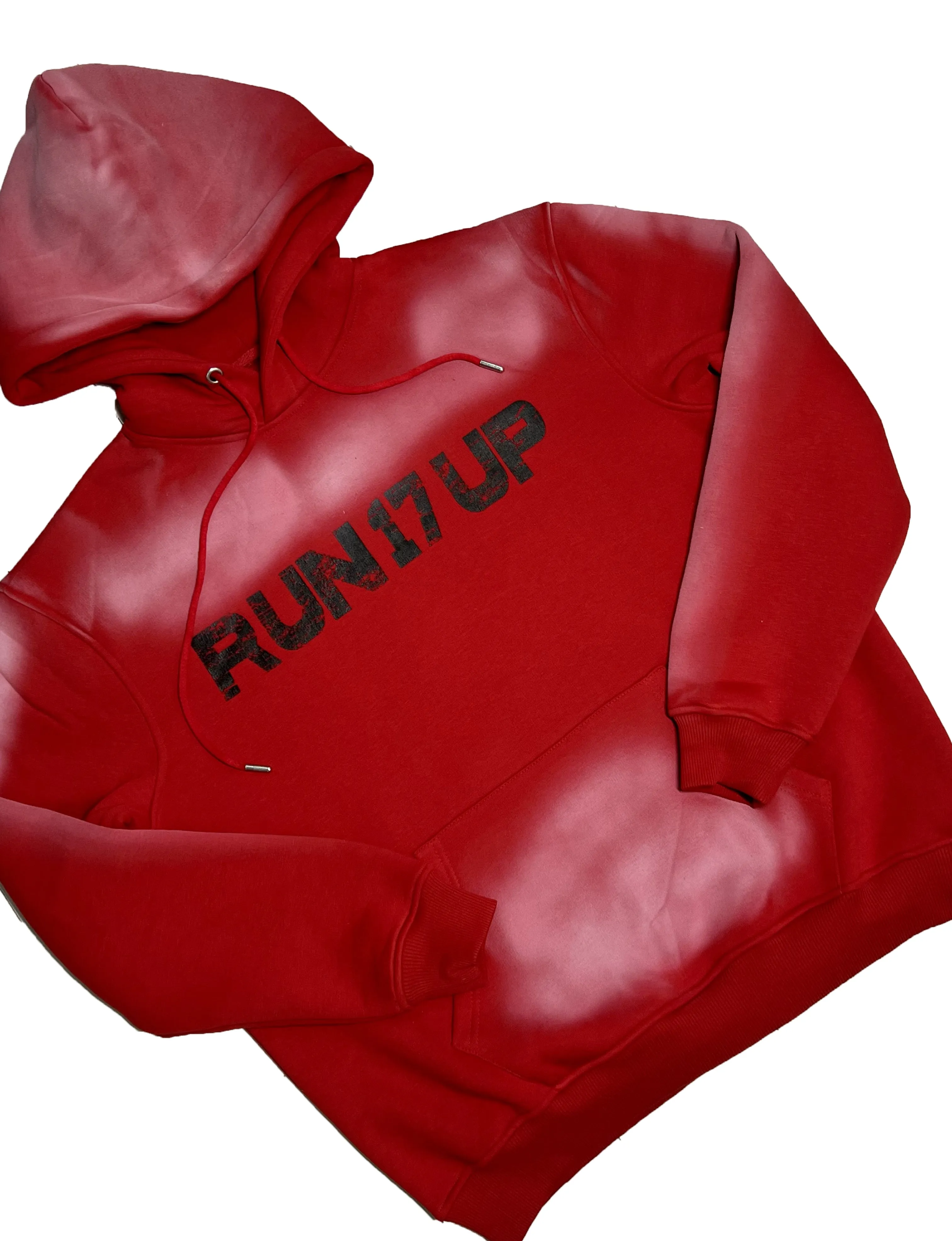 Run 17 Up Red Spray Print Hoodie