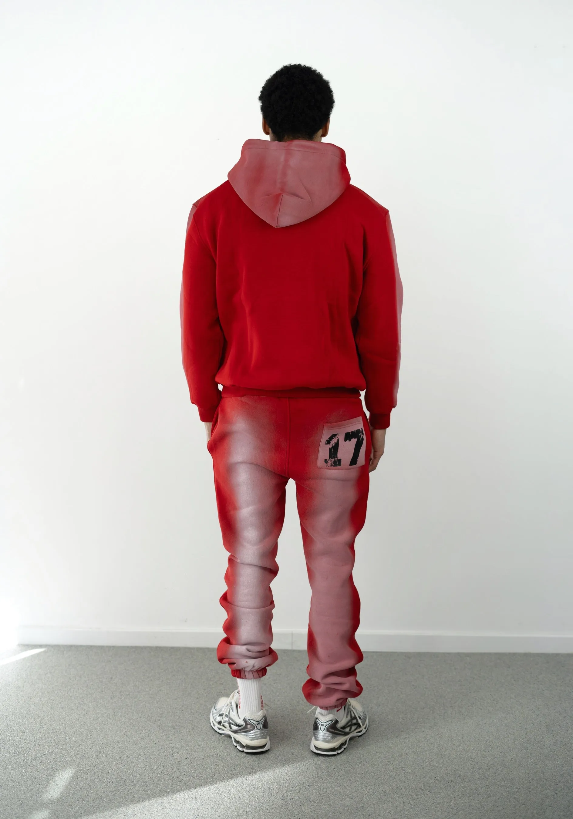 Run 17 Up Red Spray Print Hoodie