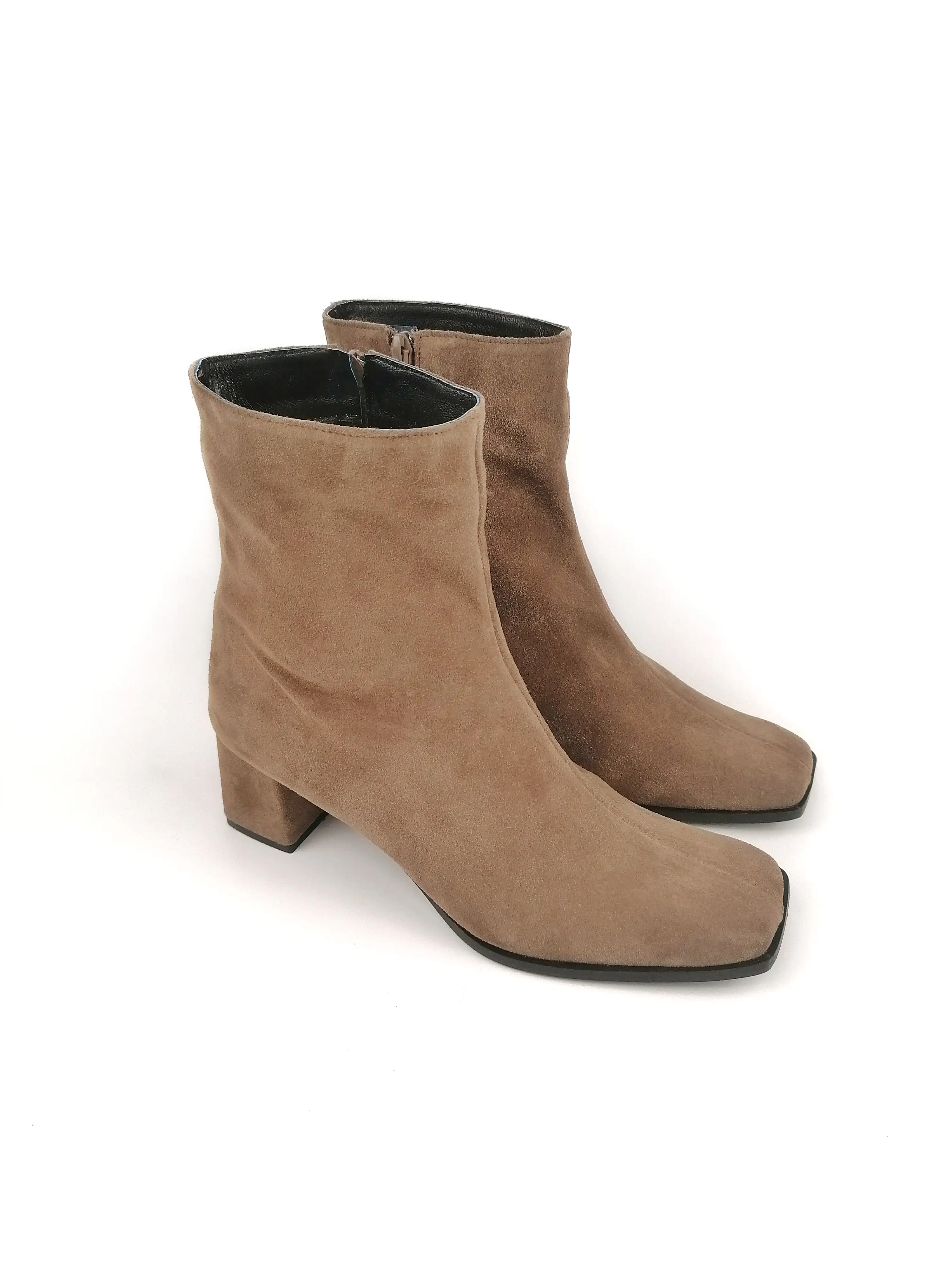 SANDRINE CAMEL SUEDE LEATHER BOOTS (5,5cm)