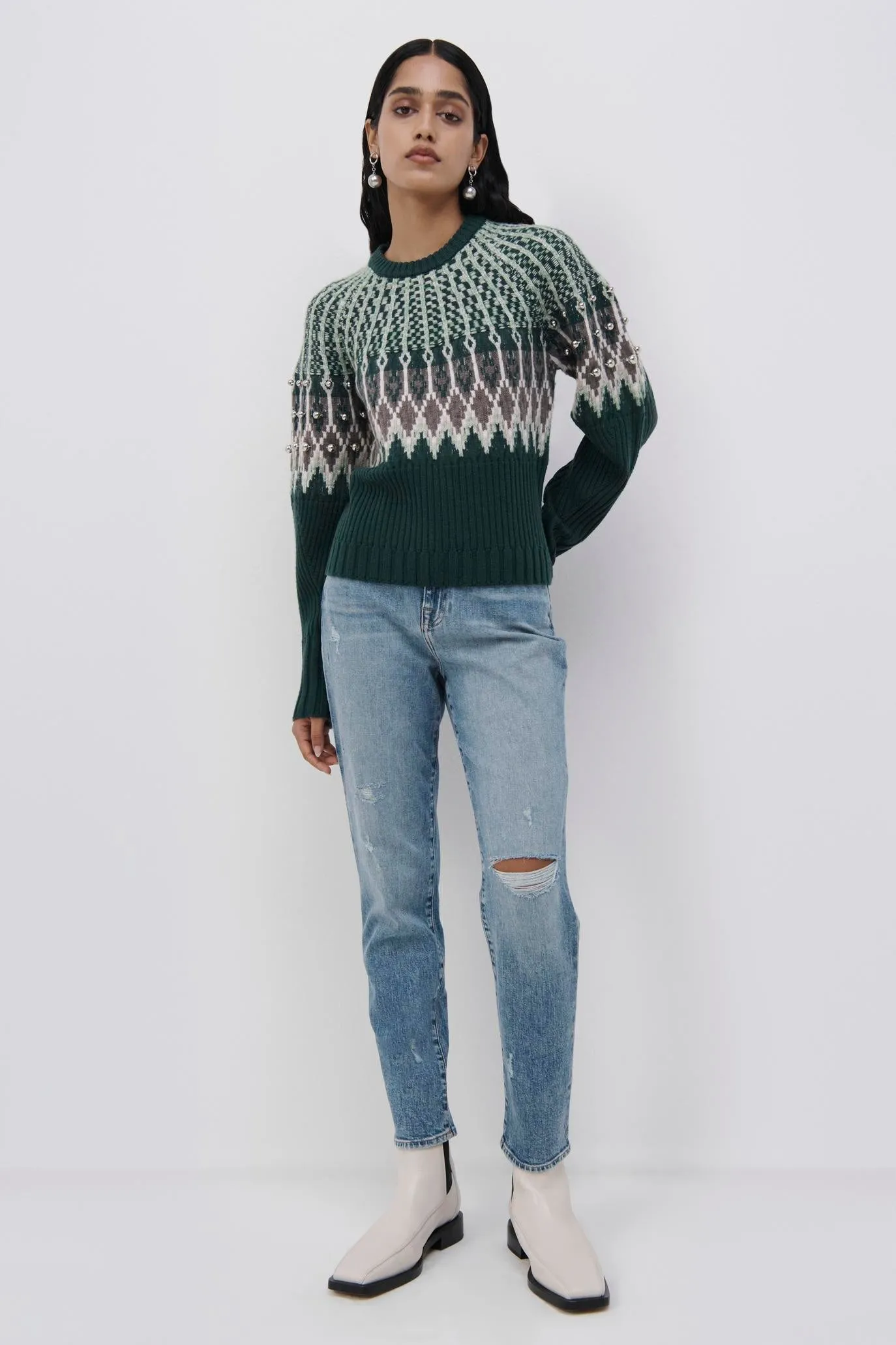 Simkhai Audrey FairIsle Pullover Sweater Final Sale