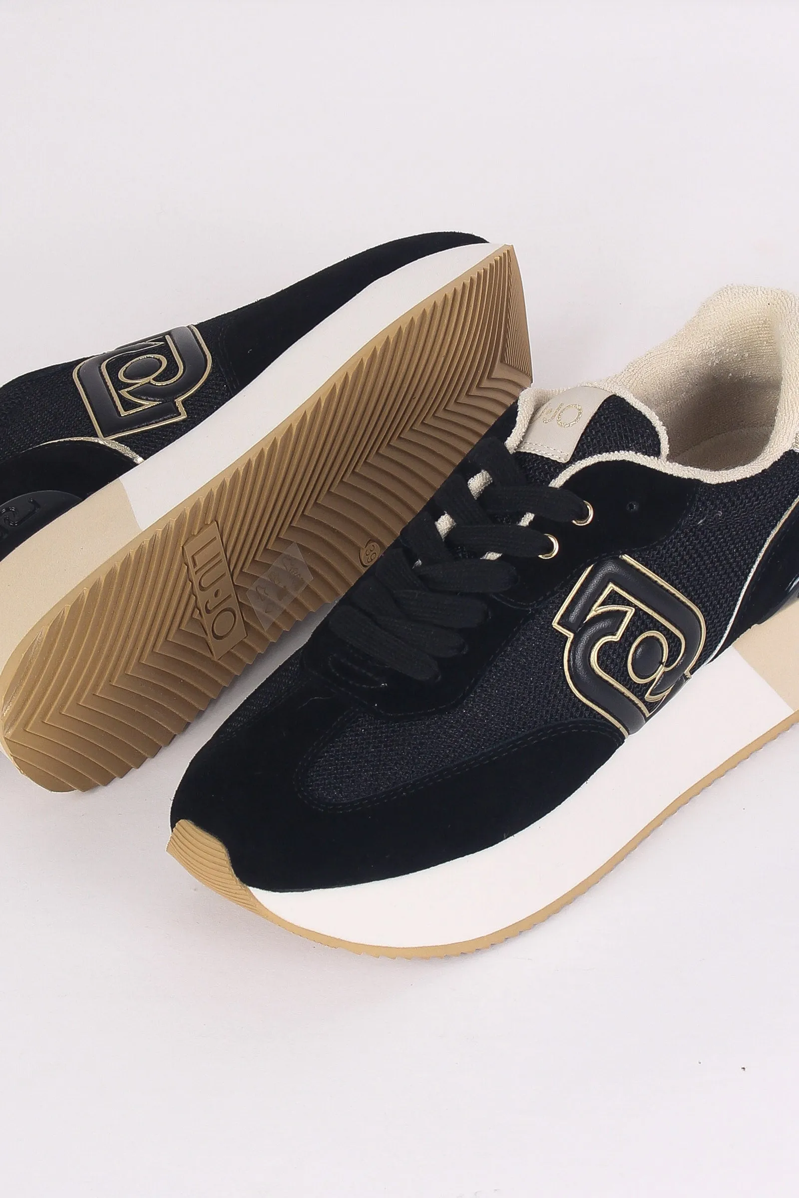 Sneaker Dreamy Suede Mesh Black/gold