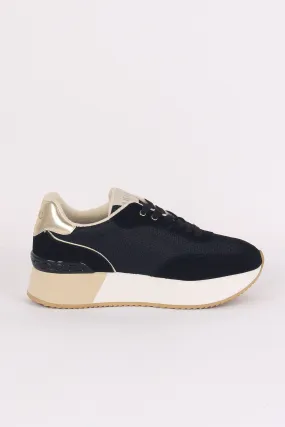 Sneaker Dreamy Suede Mesh Black/gold