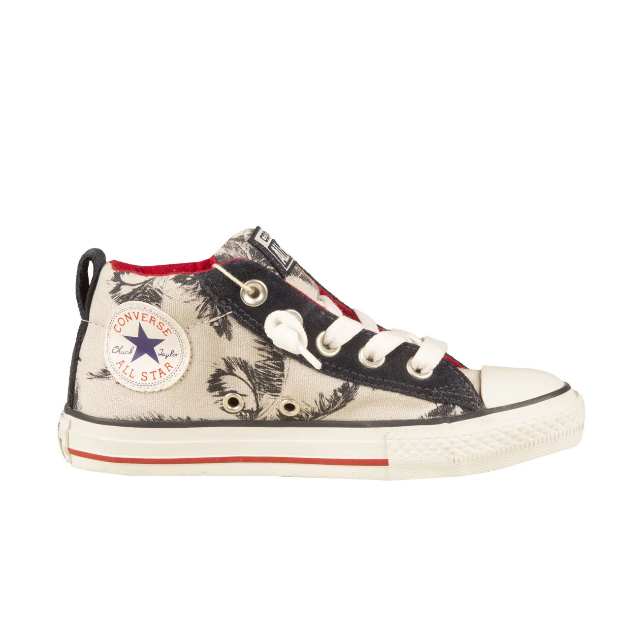 SNEAKER HI CANVAS Bambino Navy Leaves