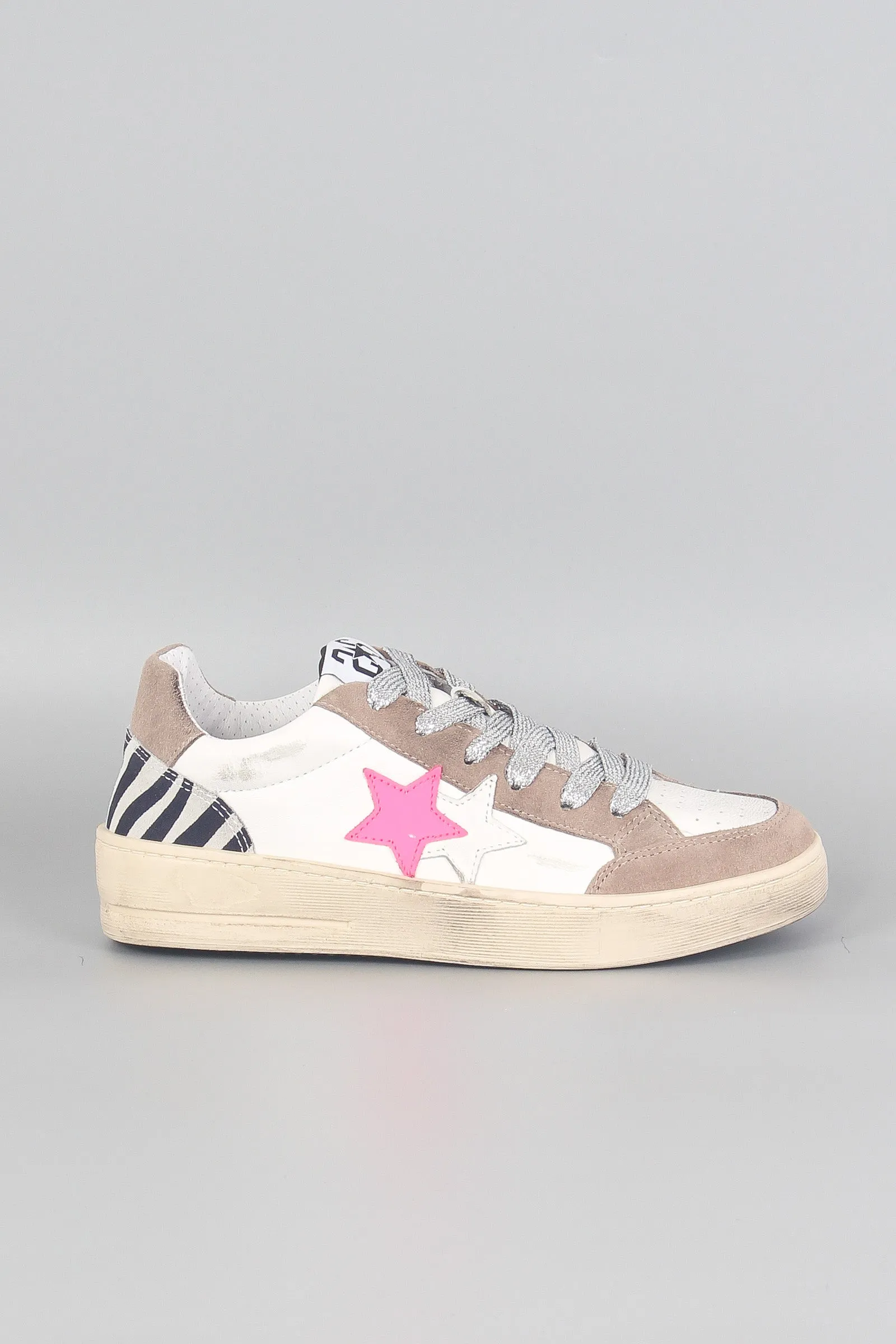 Sneaker New Star Zebra Bianco/fuxia