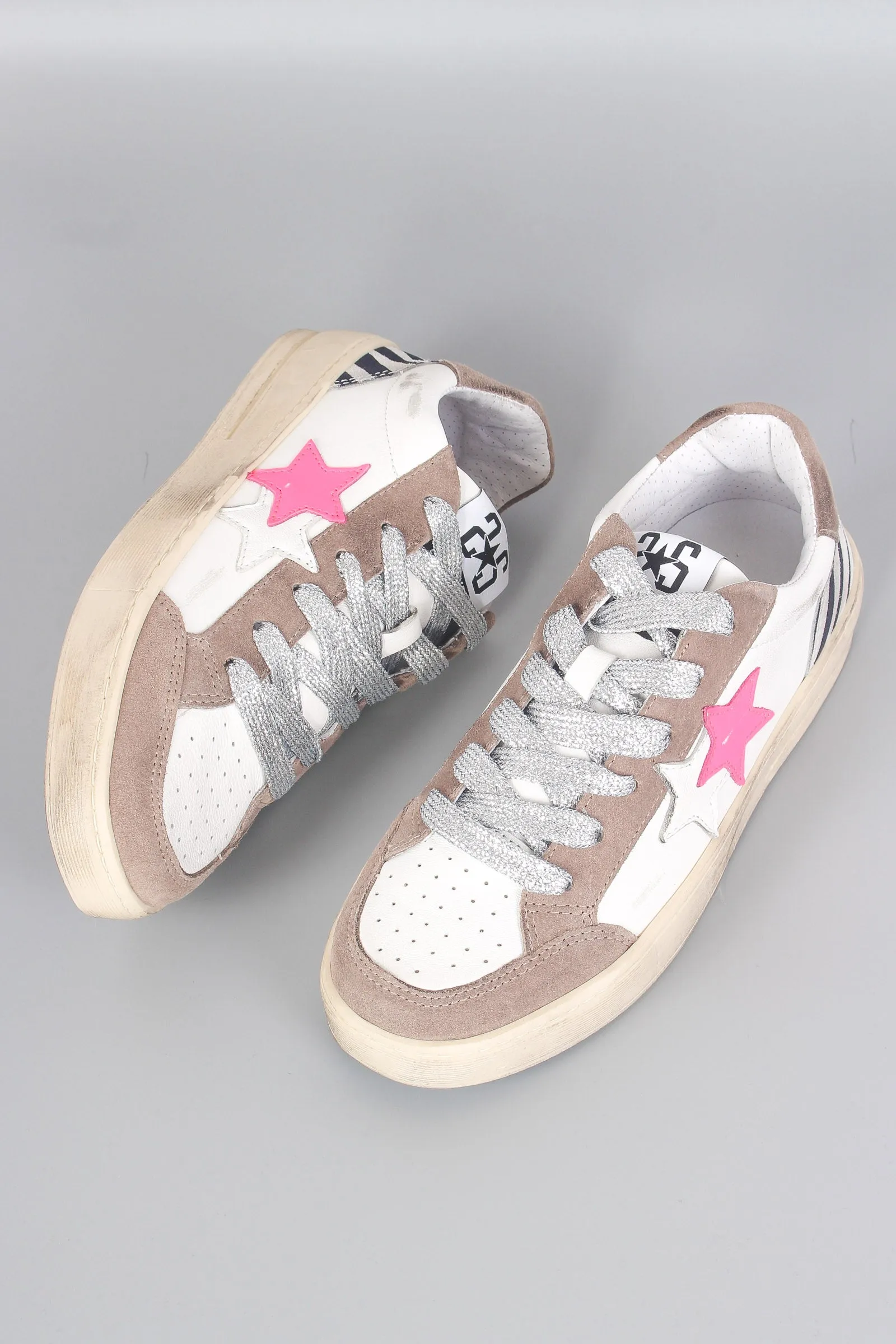 Sneaker New Star Zebra Bianco/fuxia