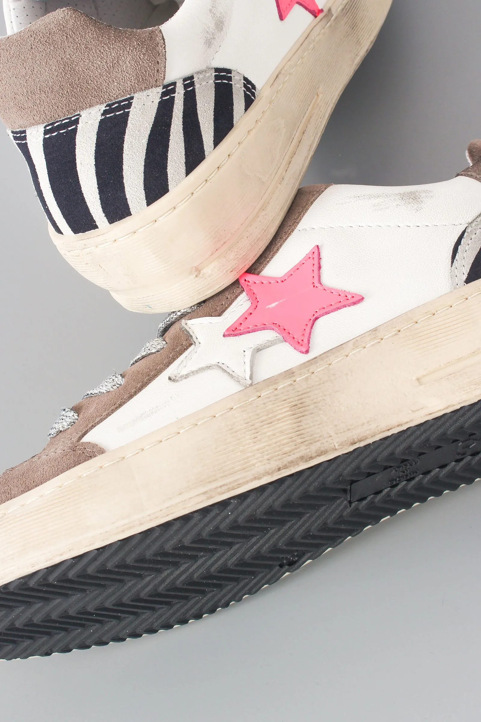 Sneaker New Star Zebra Bianco/fuxia