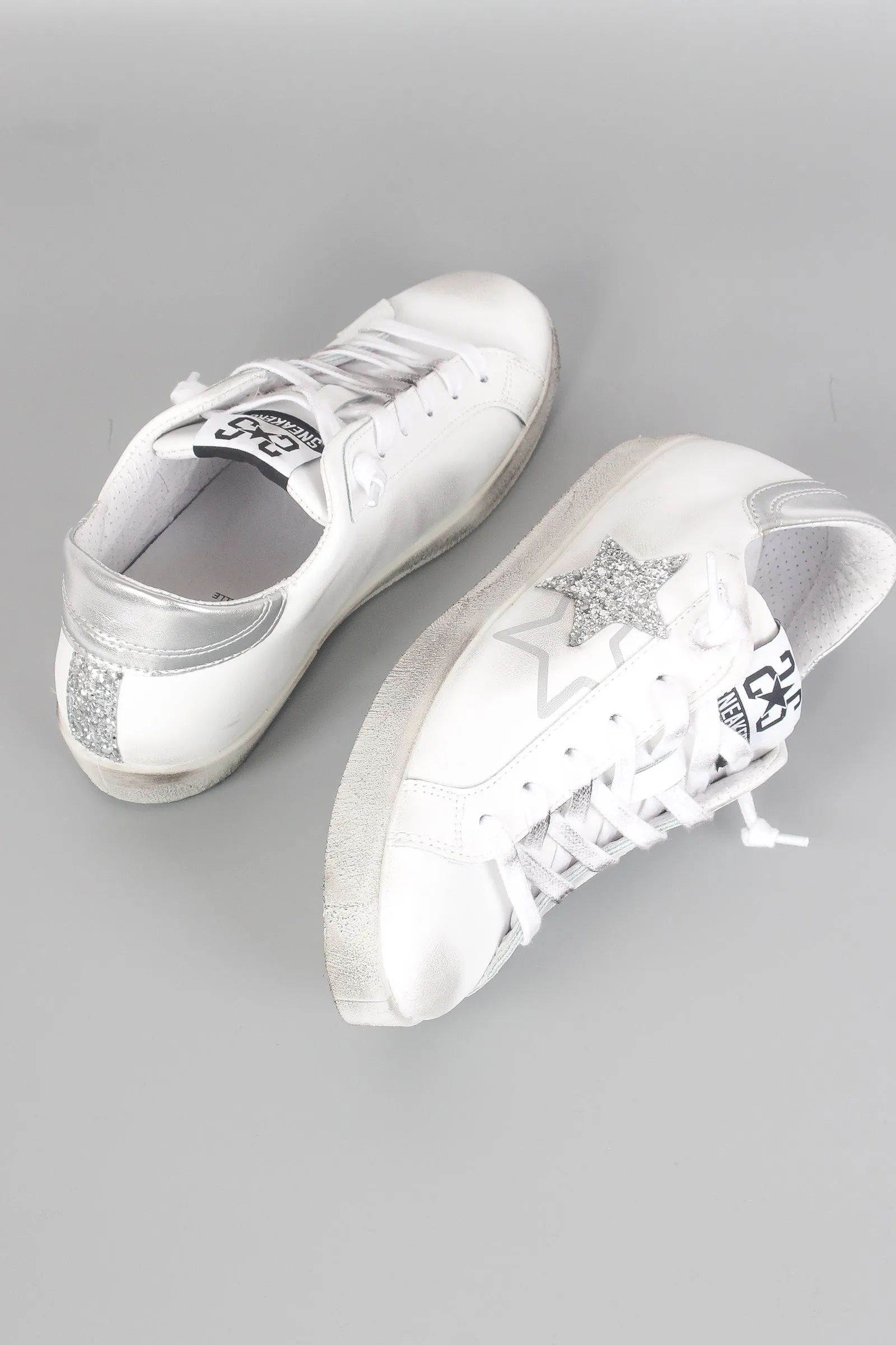 Sneaker One Star Glitter Bianco/argento