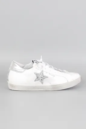 Sneaker One Star Glitter Bianco/argento