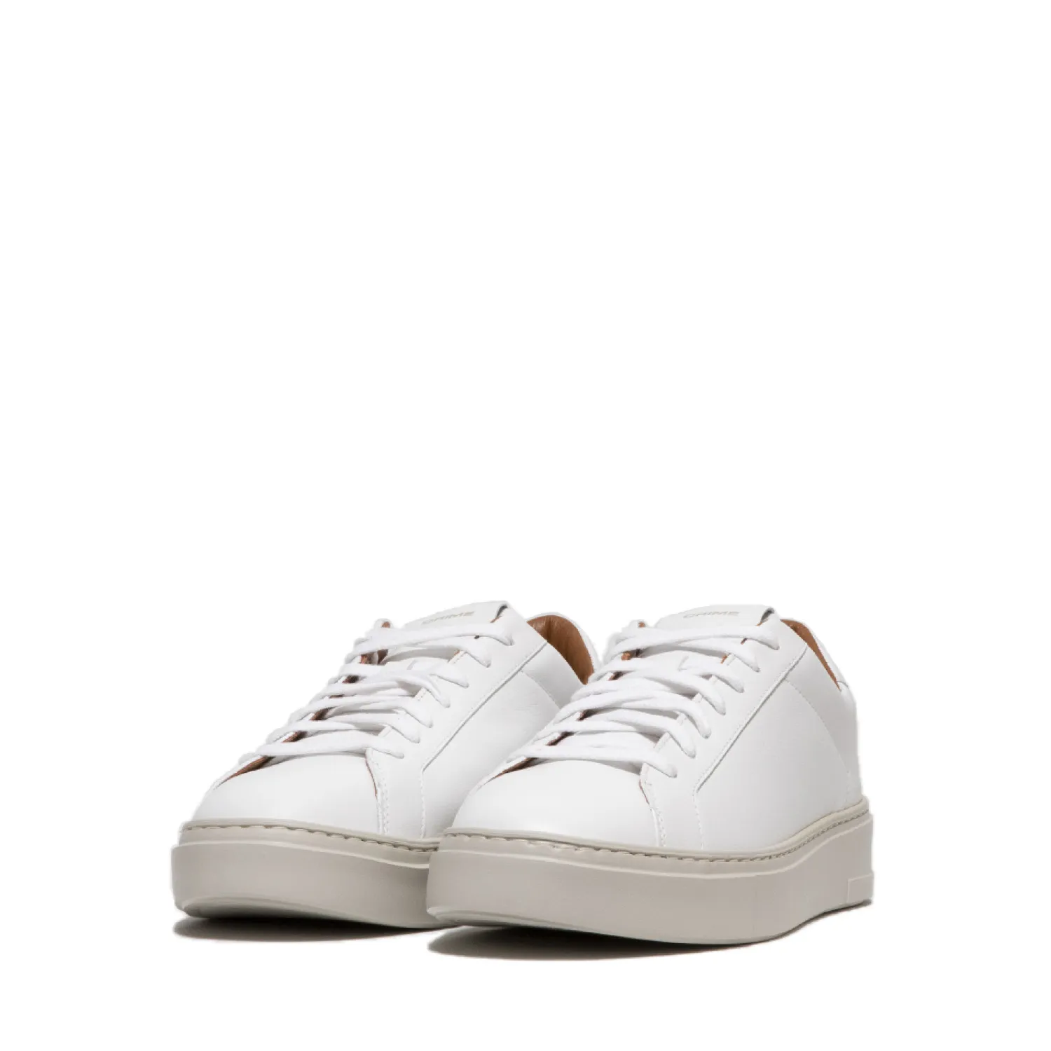 Sneaker ultralight in pelle gommata bianca