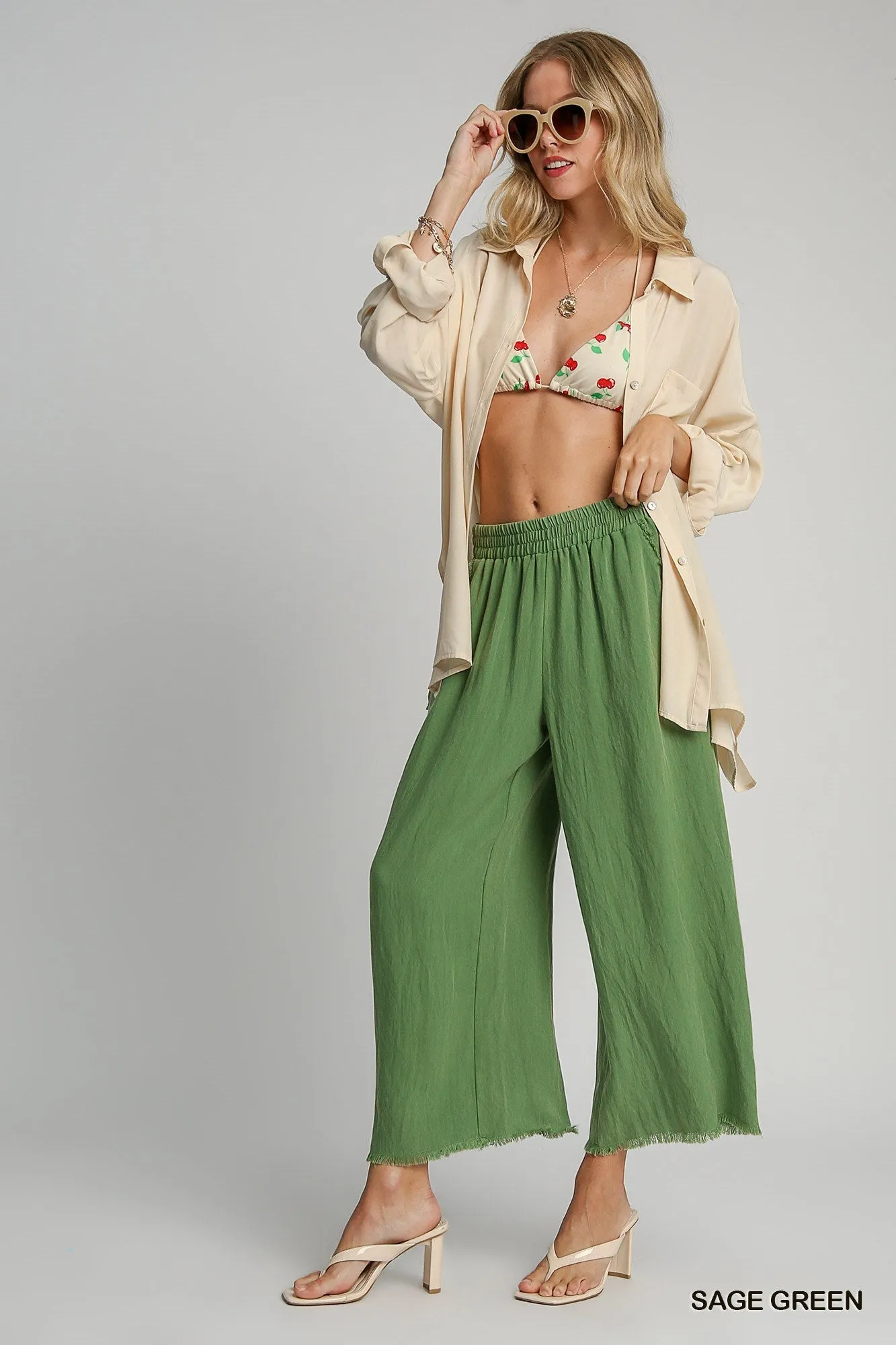 Snow Washed Pants - Sage Green