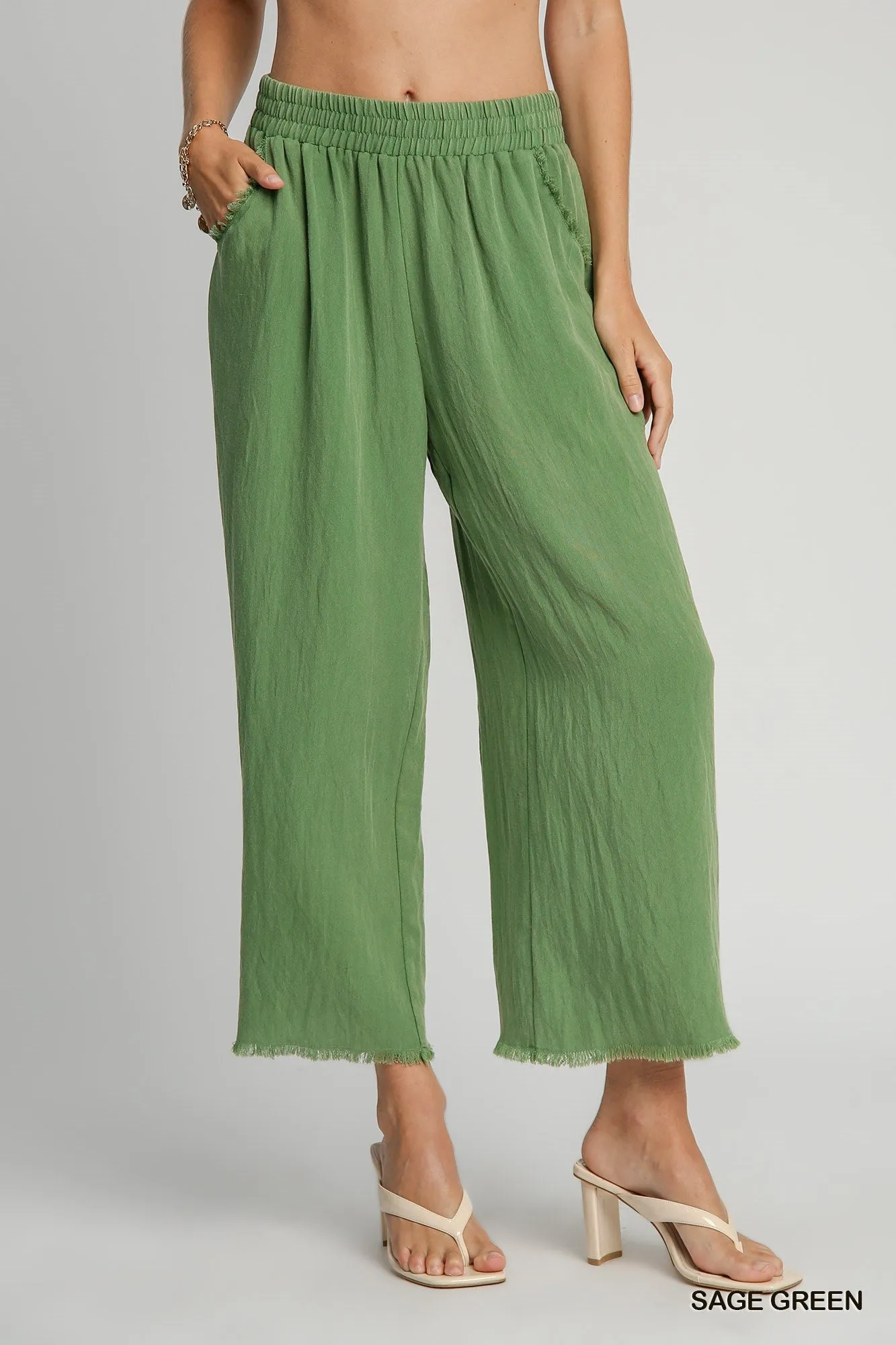 Snow Washed Pants - Sage Green