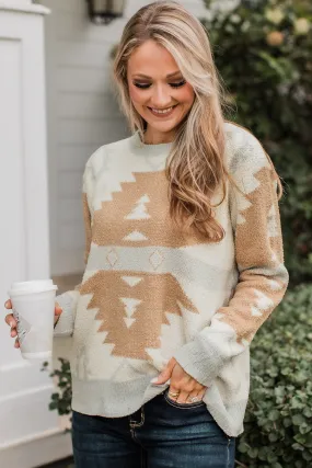 Such Delight Aztec Knit Sweater- Ivory & Mocha