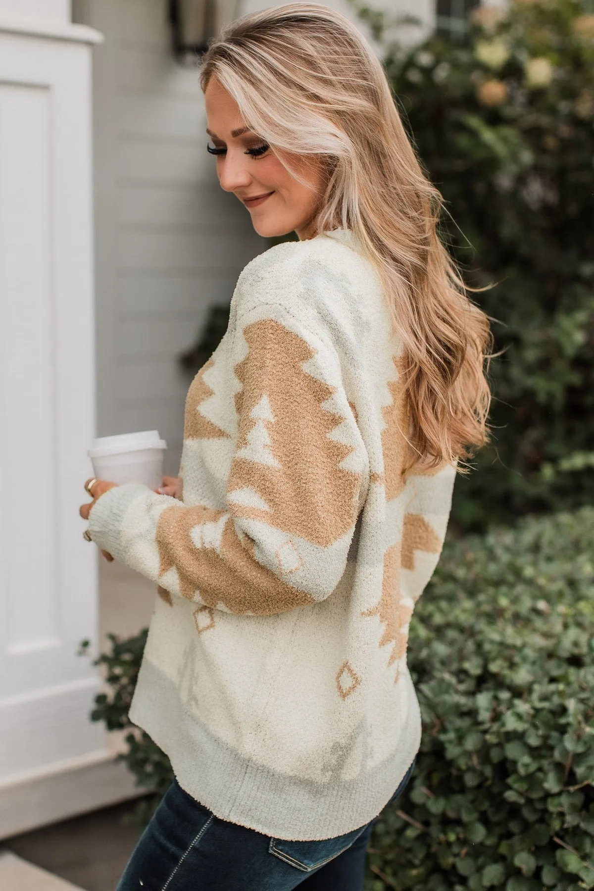 Such Delight Aztec Knit Sweater- Ivory & Mocha