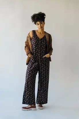 The Elmury V-Neck Jumpsuit in Navy Corduroy