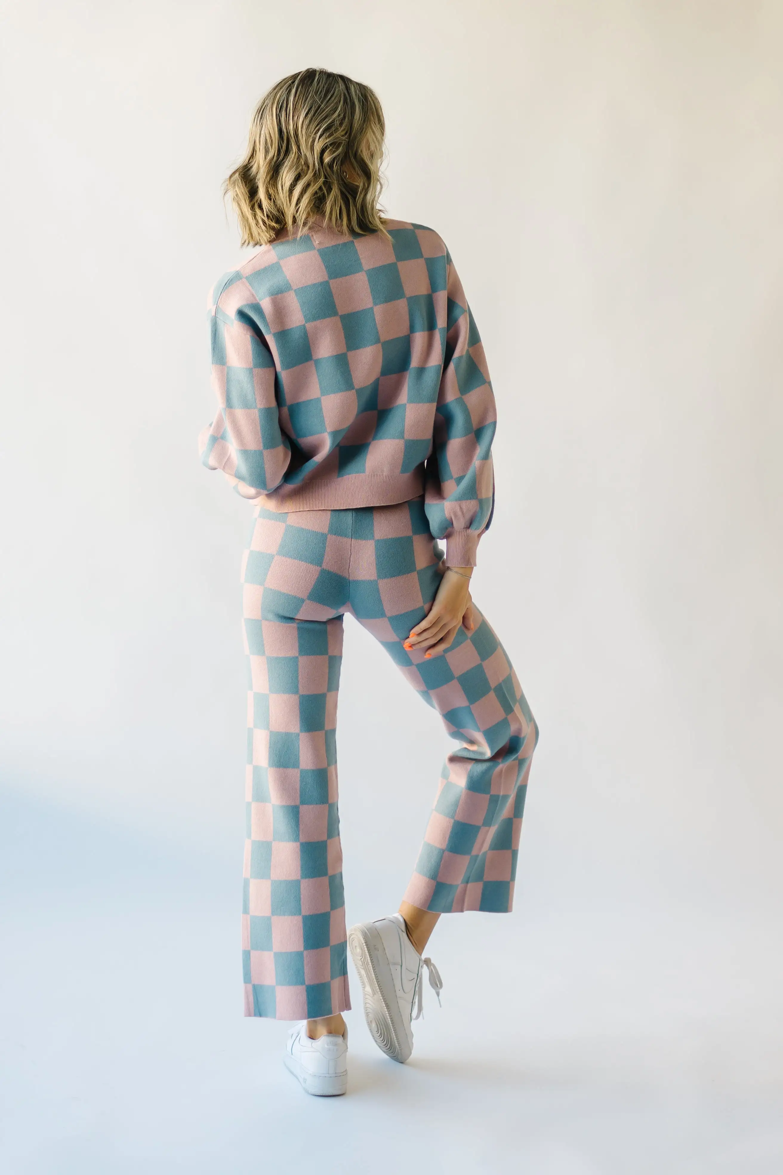 The Granger Checkered Pant in Mauve + Blue