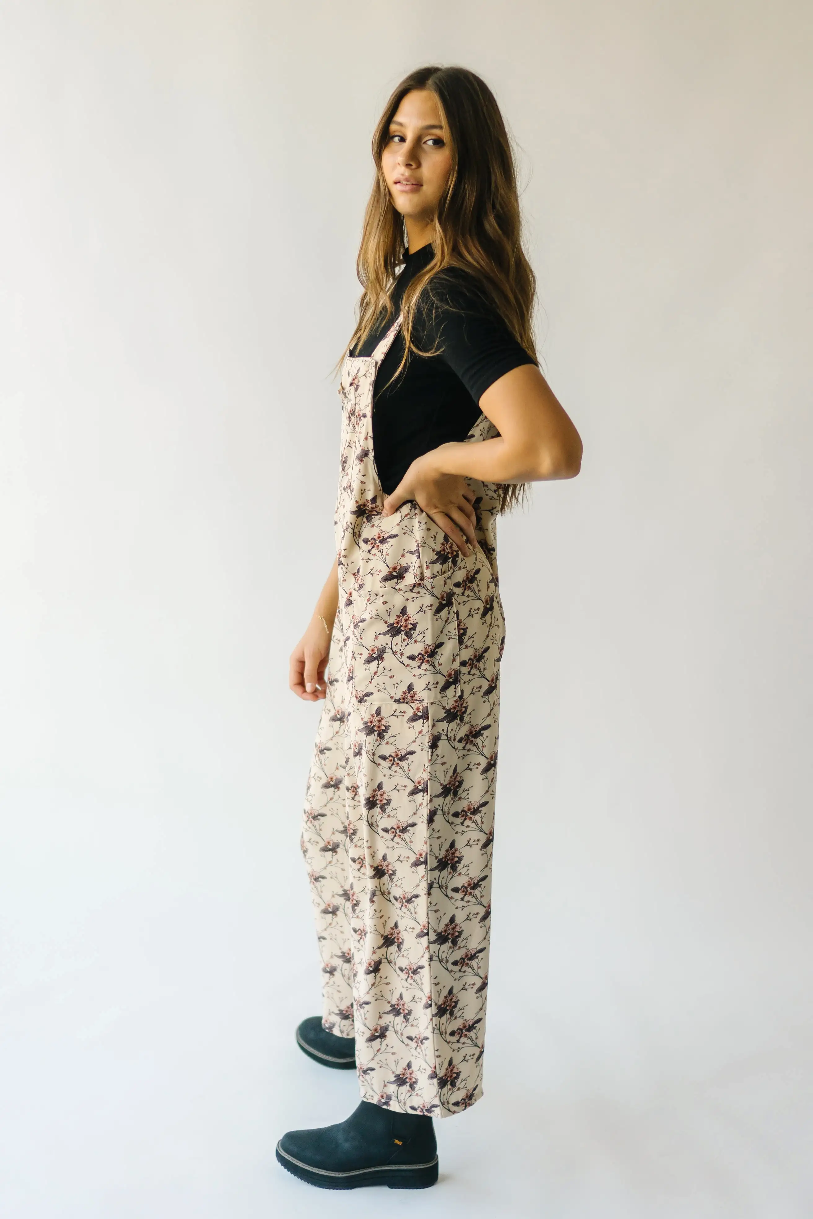 The Marena Patterned Jumpsuit in Cream Floral