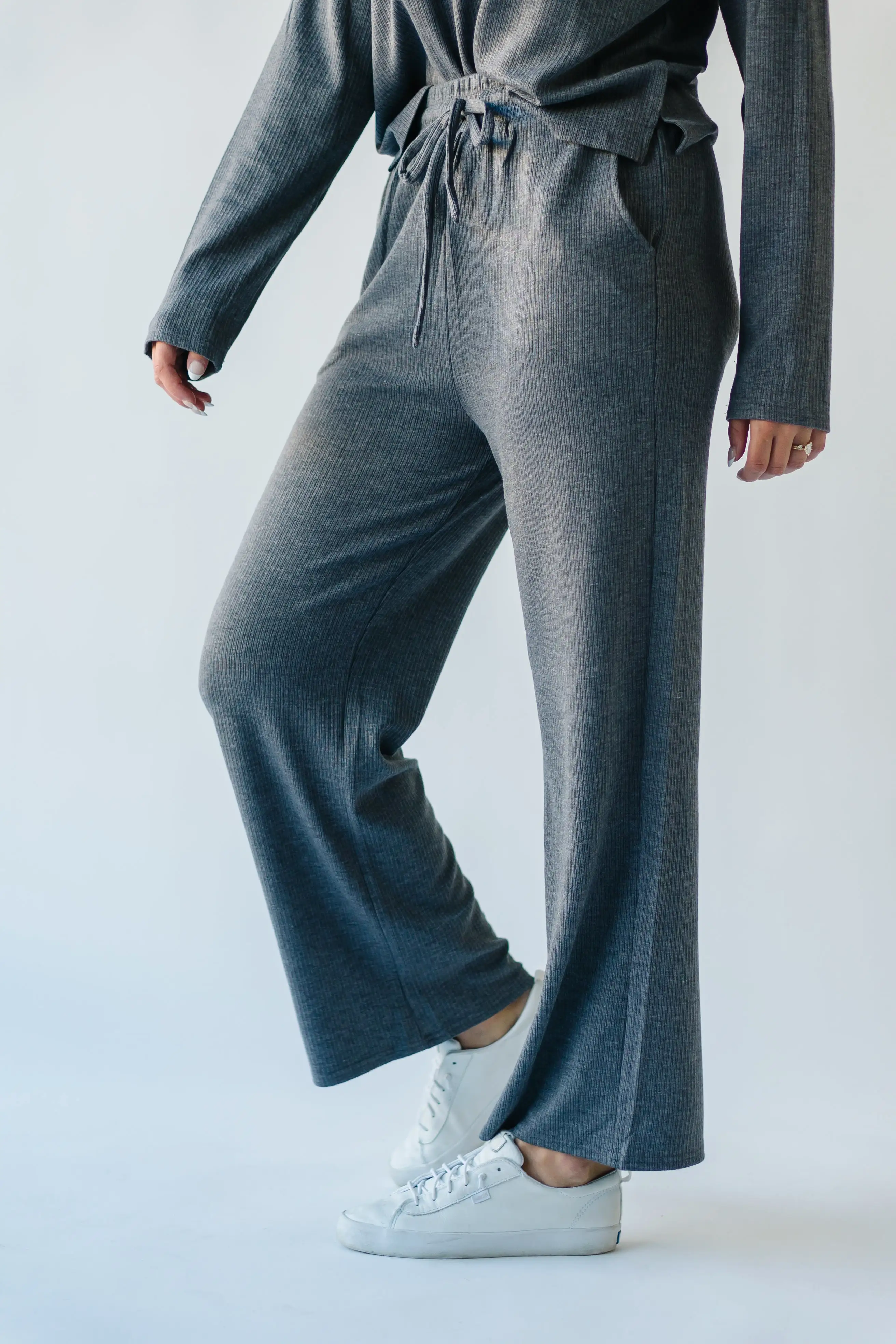 The Newark Textured Knit Pant in Charcoal