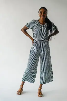 The Stuart Gingham Jumpsuit in Navy