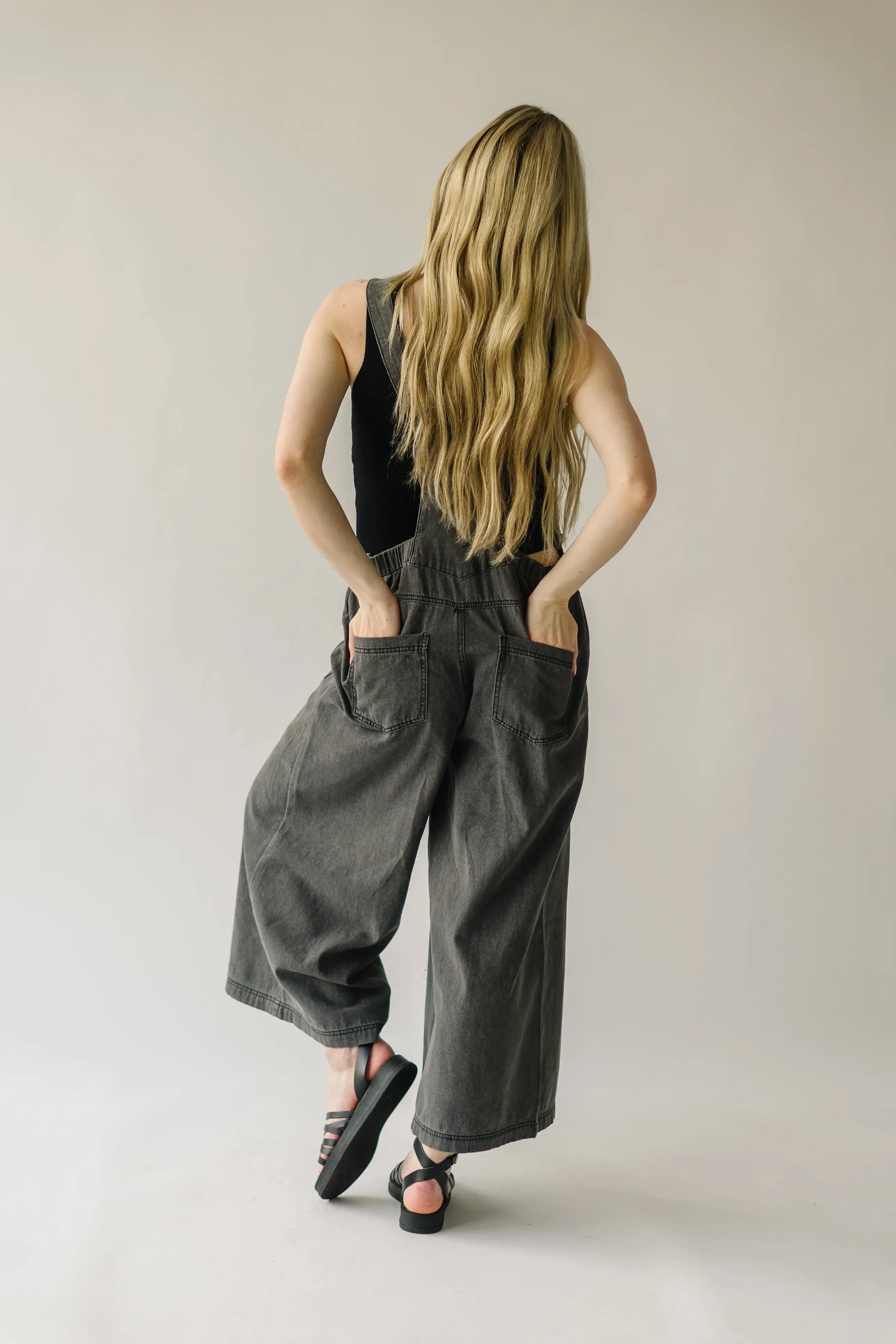 The Traskwood Stone Washed Jumpsuit in Black