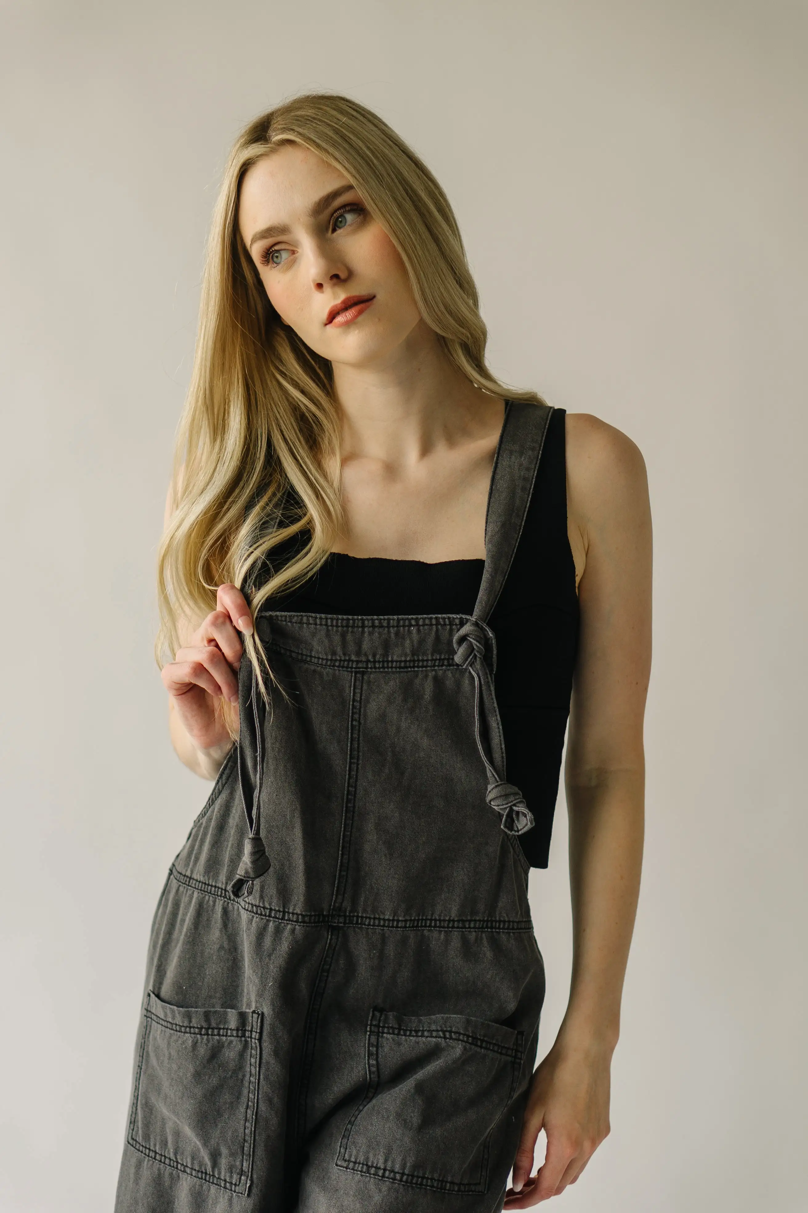 The Traskwood Stone Washed Jumpsuit in Black