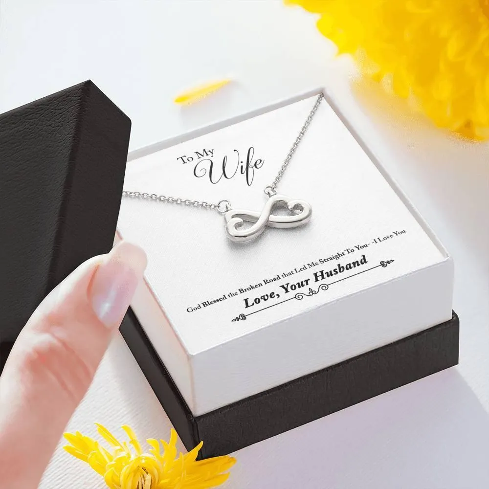 To my wife love your husband Necklace, Infinity Heart