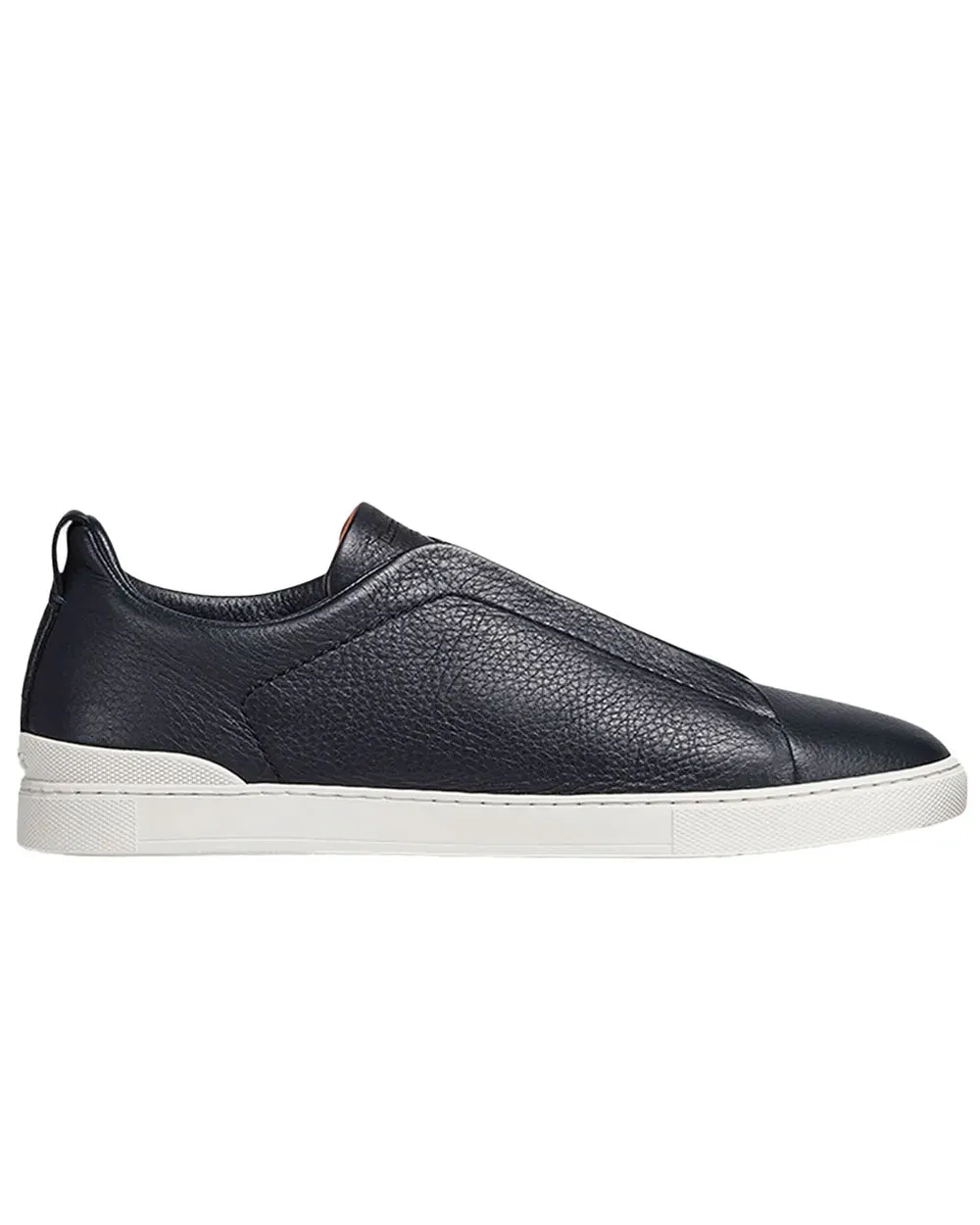 Triple Stitch Sneaker in Navy Deerskin