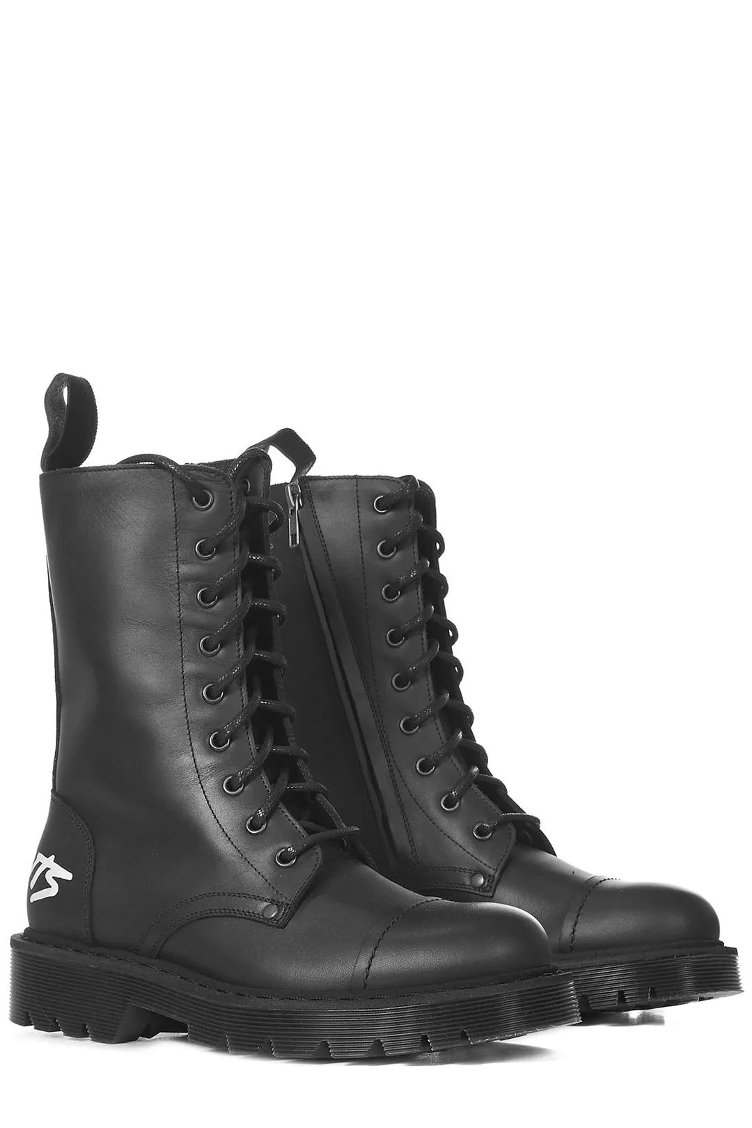 Vetements Logo Printed Lace-Up Boots