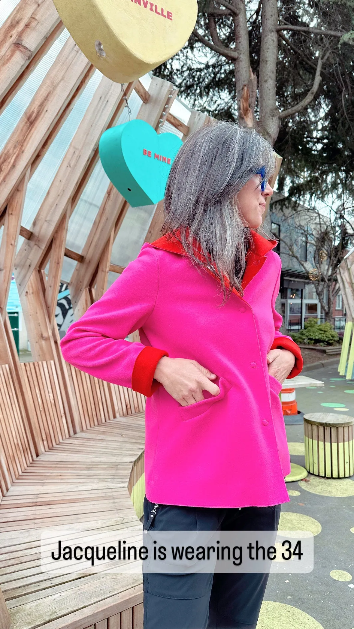 W23125 Fuchsia/Orange Hooded Jacket