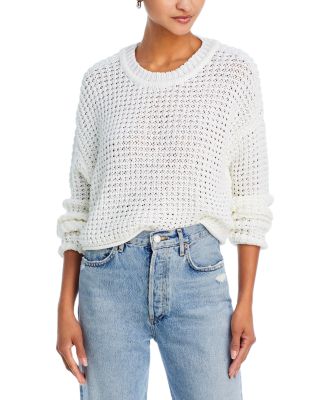 Waffle Knit Long Sleeve Sweater - 100% Exclusive