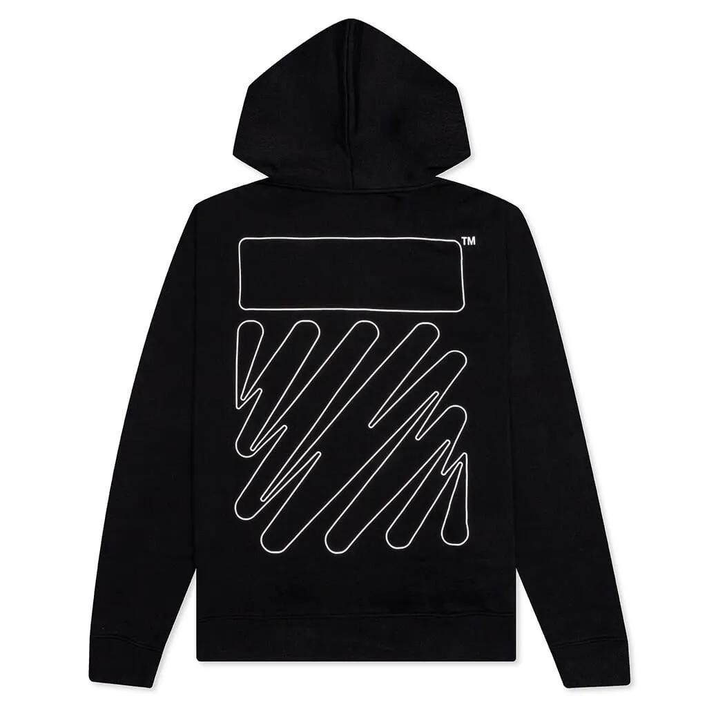 Wave Outl Diag Slim Hoodie - Black/White