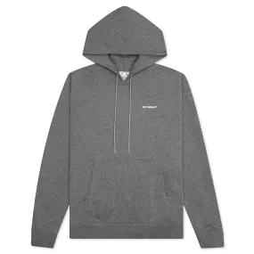 Wave Outl Diag Slim Hoodie - Melange Grey