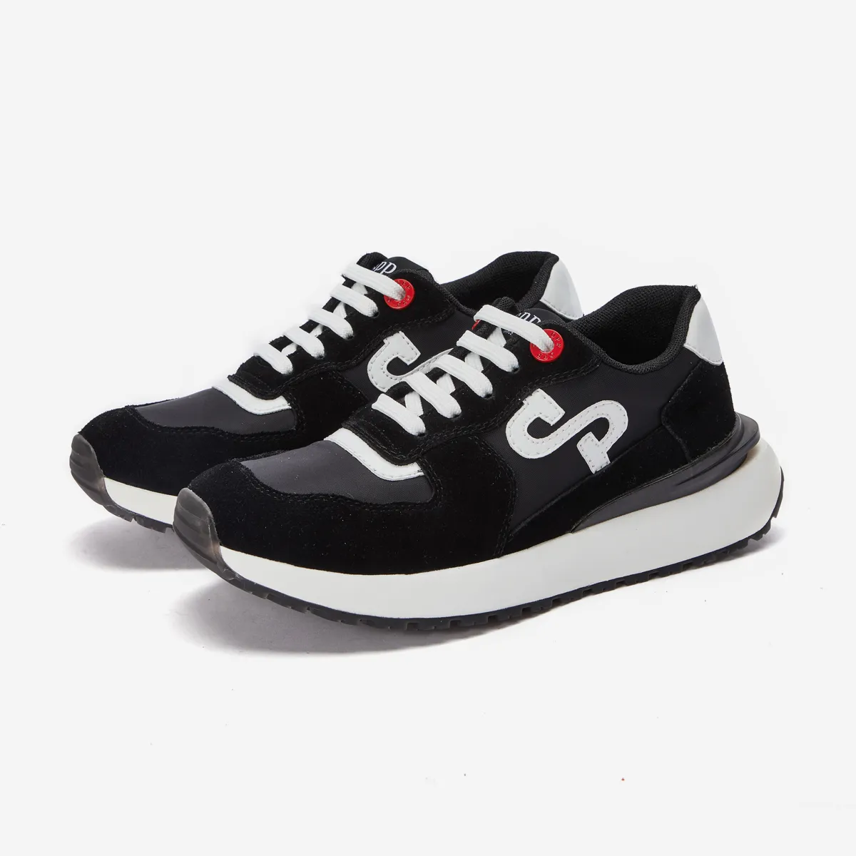 Women Lace-Up Suede Sneaker Black 