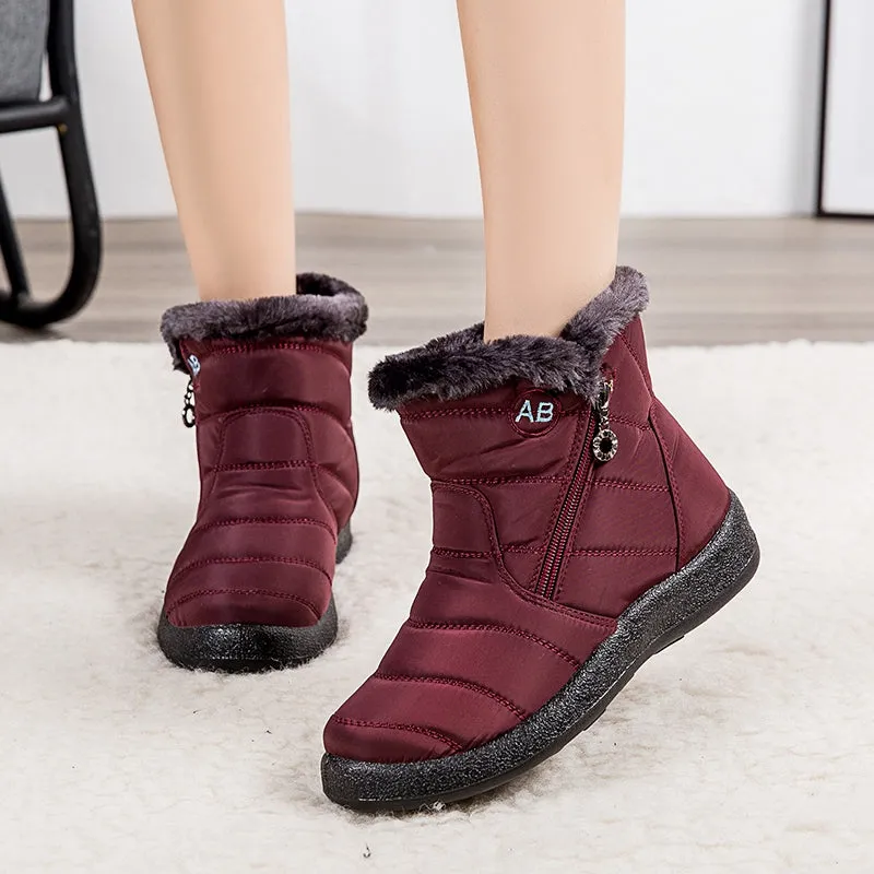 Women's Warm Zipper Ankle Snow Boots