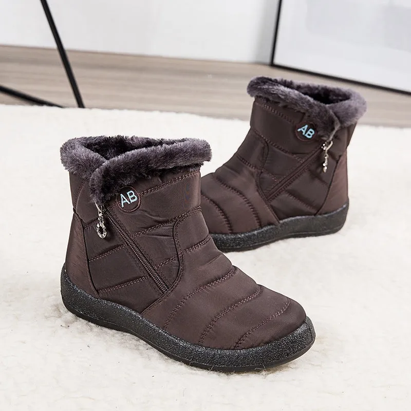 Women's Warm Zipper Ankle Snow Boots